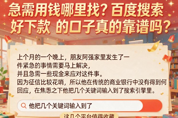 急需用钱哪里找？百度搜索好下款的口子真的靠谱吗？这几个平台值得收藏