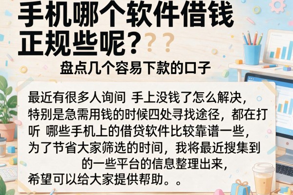 手机哪个软件借钱正规些呢？盘点几个容易下款的口子