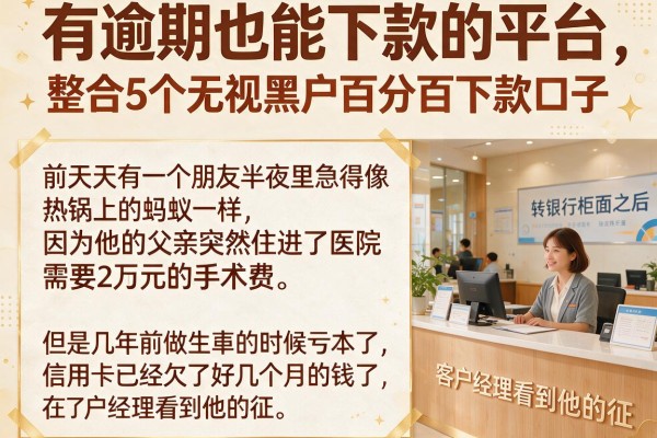 有逾期也能下款的平台，整合5个无视黑户百分百下款口子