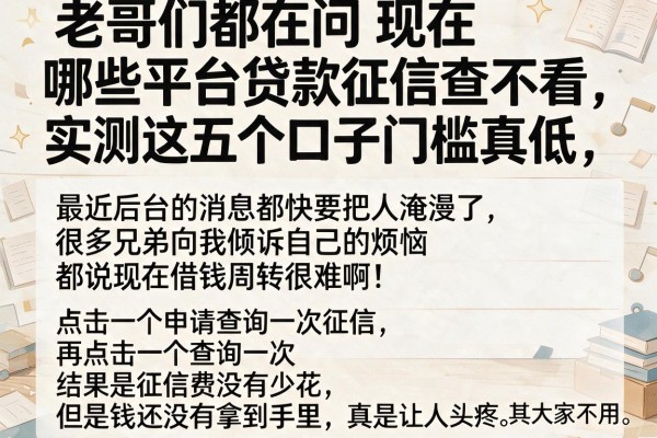 老哥们都在问现在哪些平台贷款征信查不看，实测这五个口子门槛真低