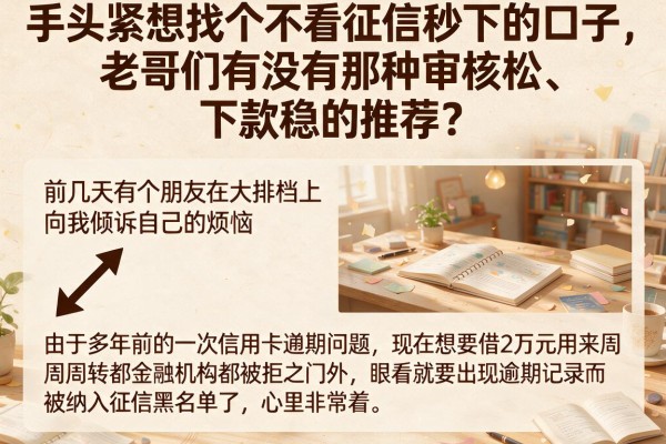 手头紧想找个不看征信秒下的口子,老哥们有没有那种审核松、下款稳的推荐?