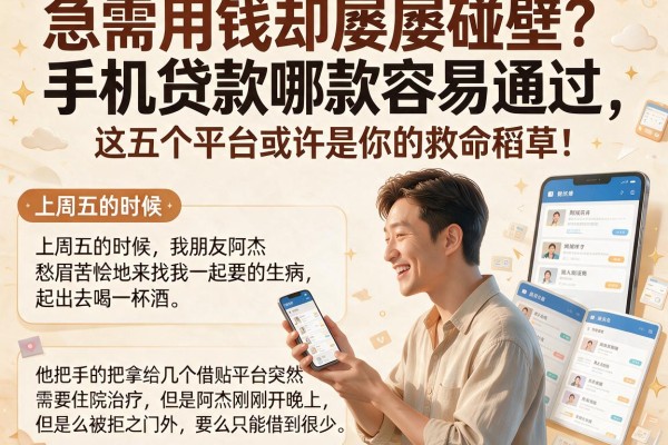 急需用钱却屡屡碰壁？手机贷款哪款容易通过，这五个平台或许是你的救命稻草！