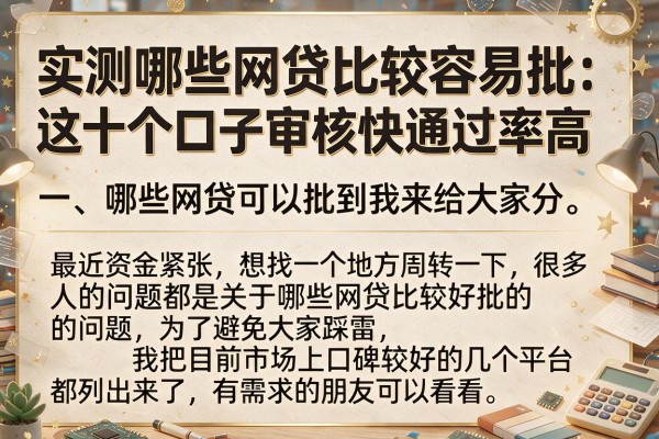 实测哪些网贷比较容易批，这十个口子审核快通过率高