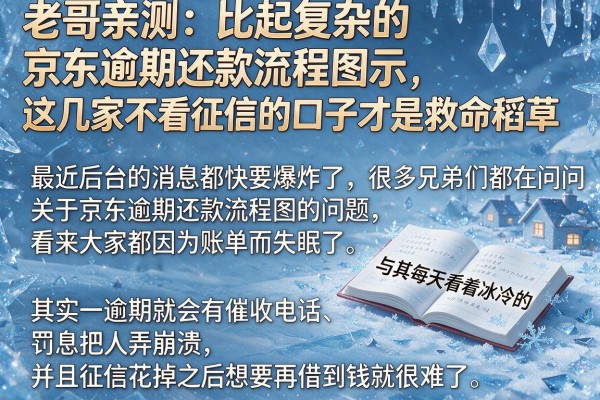 老哥亲测：比起复杂的京东逾期还款流程图示，这几家不看征信的口子才是救命稻草