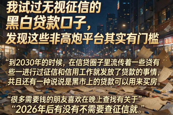 我试过无视征信的黑白贷款口子，发现这些非高炮平台其实有门槛