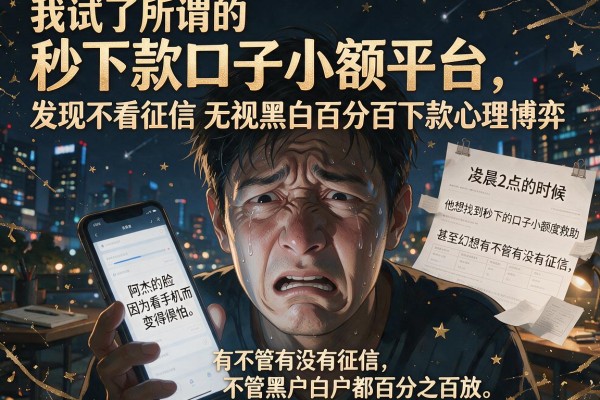 我试了所谓的秒下款口子小额平台，发现不看征信无视黑白百分百下款是场心理博弈
