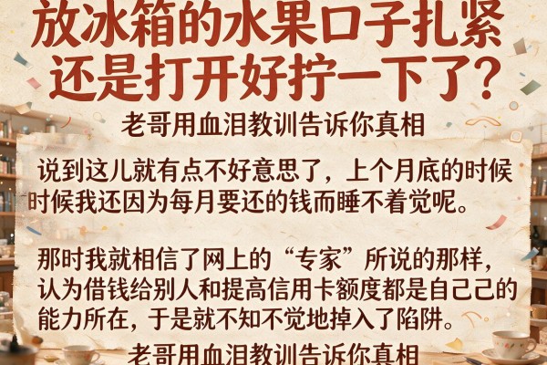 放冰箱的水果口子扎紧还是打开好拧一下了？老哥用血泪教训告诉你真相