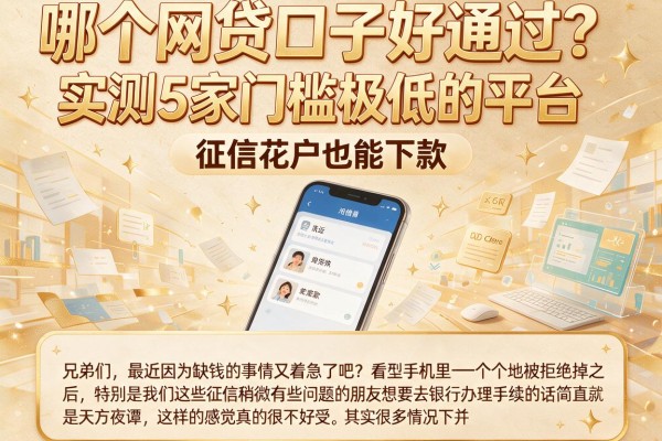 哪个网贷口子好通过？实测5家门槛极低的平台，征信花户也能下款