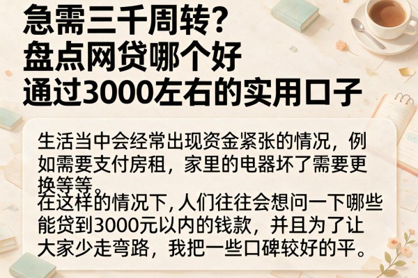 急需三千周转？盘点网贷哪个好通过3000左右的实用口子