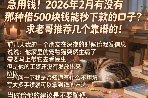 急用钱！2026年2月有没有那种借500块钱能秒下款的口子？求老哥推荐几个靠谱的！