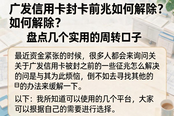 广发信用卡封卡前兆如何解除？盘点几个实用的周转口子