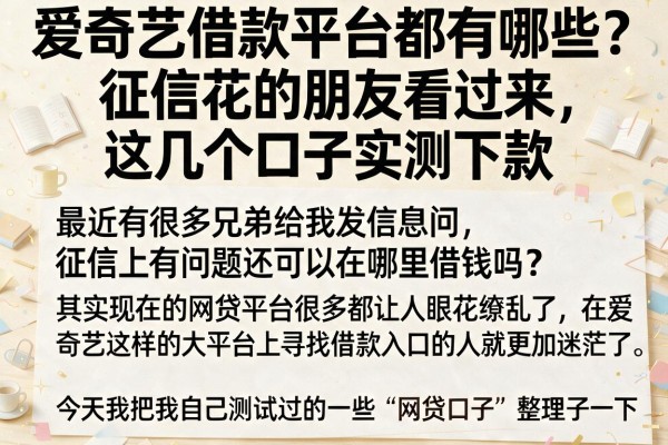 爱奇艺借款平台都有哪些？征信花的朋友看过来，这几个口子实测下款