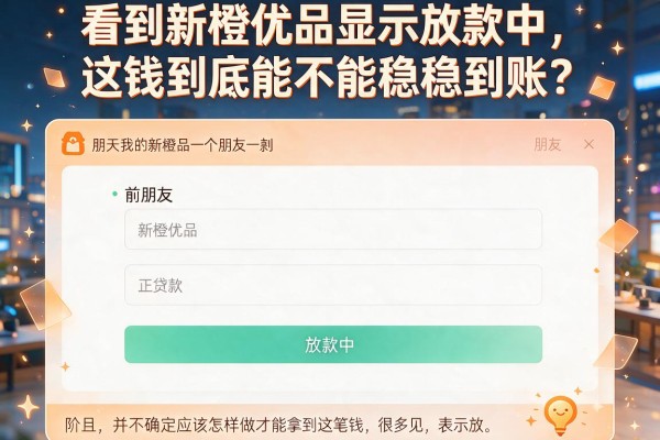 看到新橙优品显示放款中，这钱到底能不能稳稳到账？
