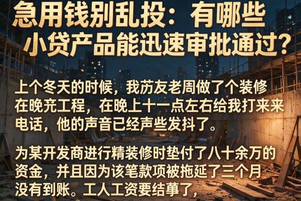 急用钱别乱投：有哪些小贷产品能迅速审批通过？