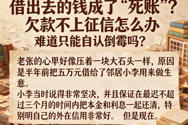 借出去的钱成了“死账”？欠款不上征信怎么办，难道只能自认倒霉吗？