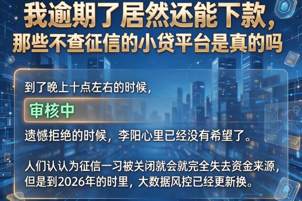 我逾期了居然还能下款，那些不查征信的小贷平台是真的吗