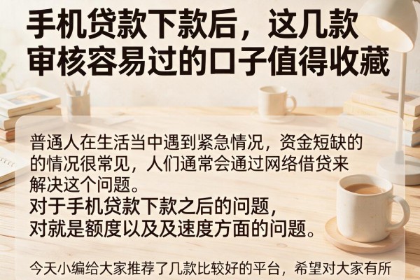 手机贷款下款后，这几款审核容易过的口子值得收藏