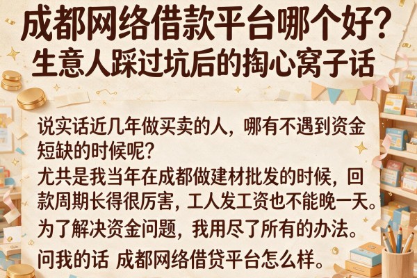 成都网络借款平台哪个好？生意人踩过坑后的掏心窝子话