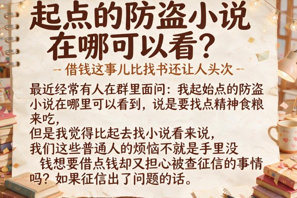 起点的防盗小说在哪可以看?借钱这事儿比找书还让人头大