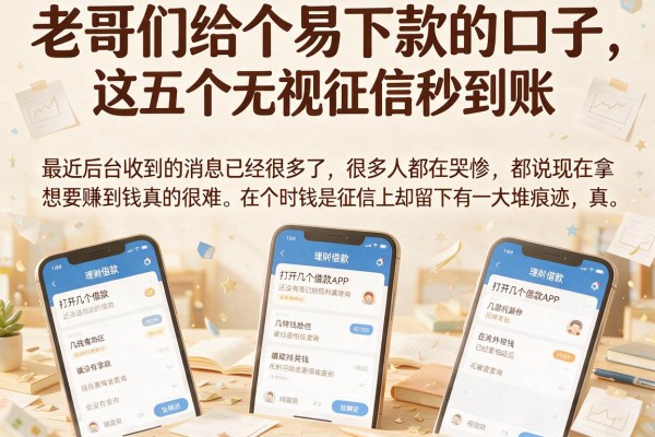 老哥们给个易下款的口子，这五个无视征信秒到账
