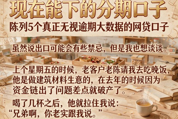 现在能下的分期口子，陈列5个真正无视逾期大数据的网贷口子