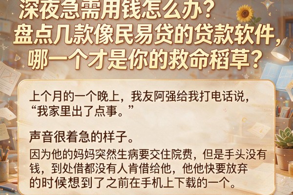 深夜急需用钱怎么办?盘点几款像民易贷的贷款软件,哪一个才是你的救命稻草?