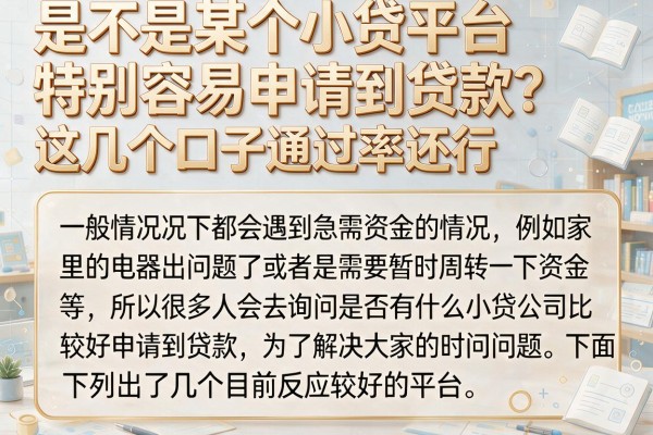 是不是某个小贷平台特别容易申请到贷款？这几个口子通过率还行
