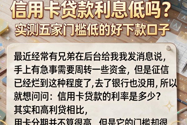 信用卡贷款利息低吗？实测五家门槛低的好下款口子