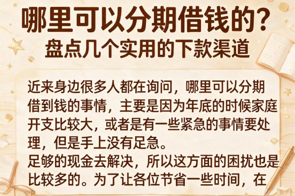 哪里可以分期借钱的？盘点几个实用的下款渠道