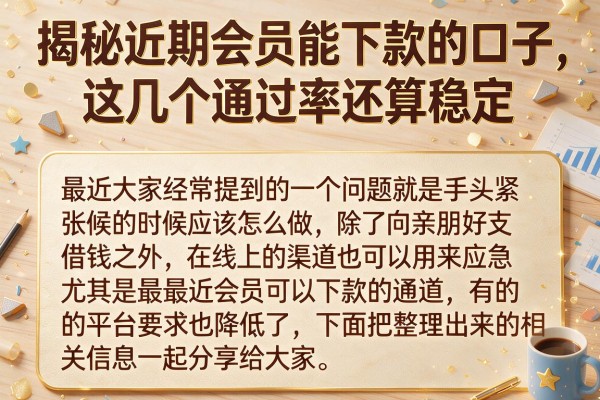 揭秘近期会员能下款的口子，这几个通过率还算稳定