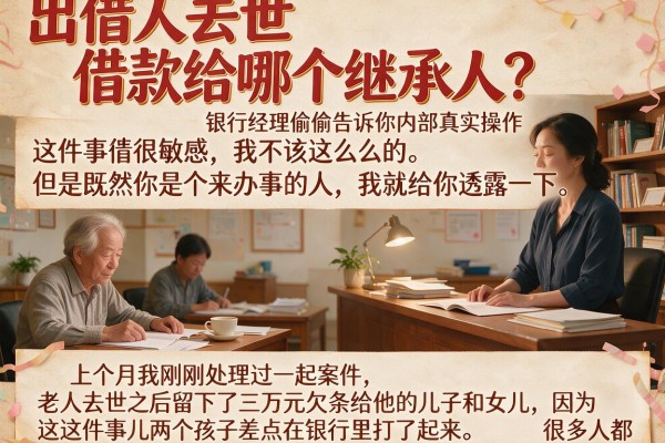 出借人去世借款给哪个继承人？银行经理偷偷告诉你内部真实操作