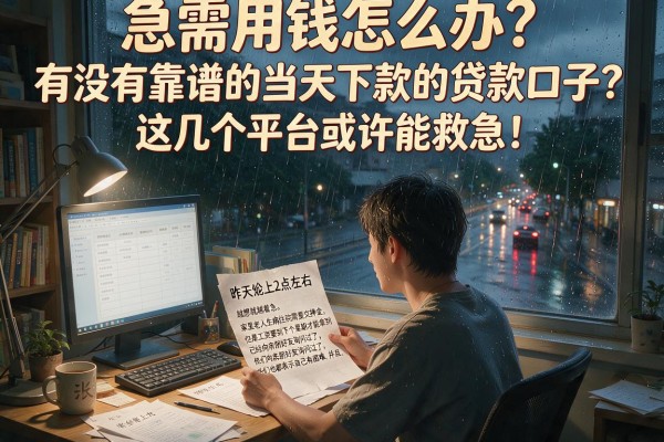 急需用钱怎么办？有没有靠谱的当天下款的贷款口子？这几个平台或许能救急！
