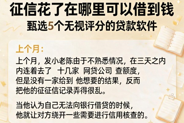 征信花了在哪里可以借到钱，甄选5个无视评分的贷款软件