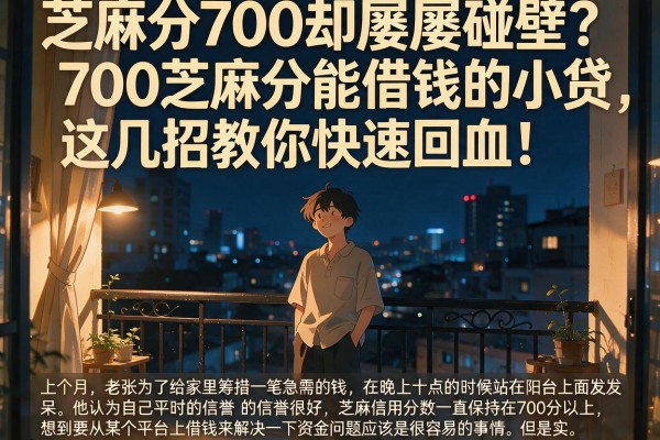 芝麻分700却屡屡碰壁？揭秘700芝麻分能借钱的小贷，这几招教你快速回血！