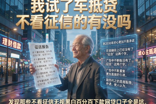 我试了车抵贷不看征信的有没吗，发现那些不看征信无视黑白百分百下款网贷口子全是坑