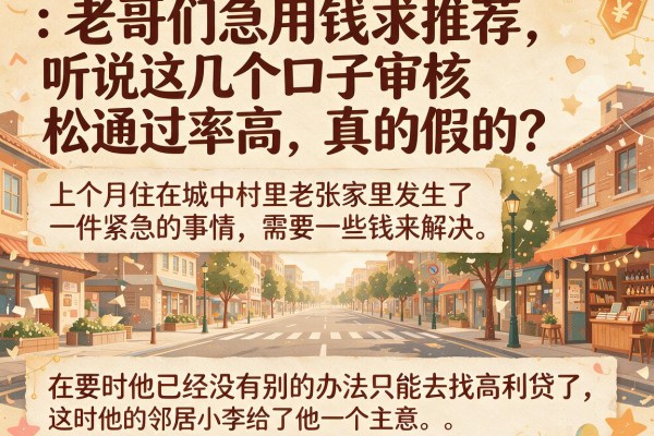 老哥们急用钱求推荐，听说这几个口子审核松通过率高，真的假的？