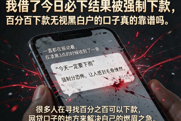 我借了今日必下结果被强制下款，百分百下款无视黑白户的口子真的靠谱吗