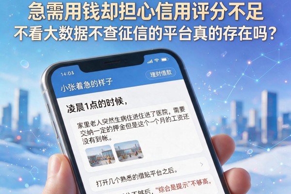 急需用钱却担心信用评分不足？不看大数据不查征信的平台真的存在吗？