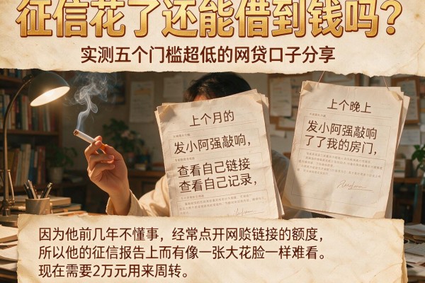 征信花了还能借到钱吗？实测五个门槛超低的网贷口子分享