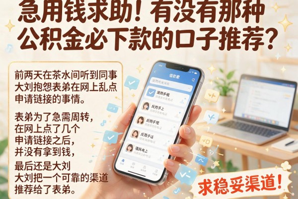 急用钱求助！有没有那种公积金必下款的口子推荐？求稳妥渠道！