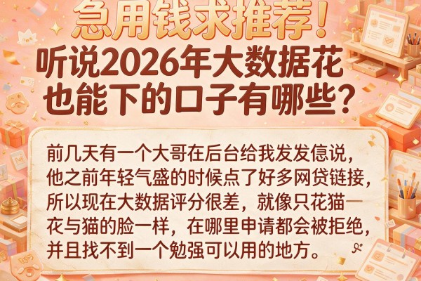 急用钱求推荐！听说2026年大数据花也能下的口子有哪些？