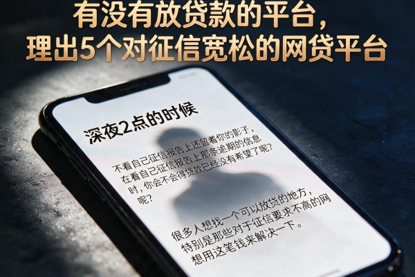 有没有放贷款的平台，理出5个对征信宽松的网贷平台