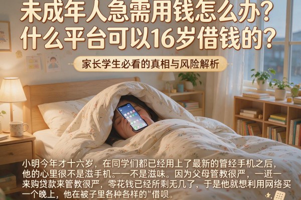 未成年人急需用钱怎么办?什么平台可以16岁借钱的?家长学生必看的真相与风险解析
