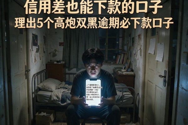 信用差也能下款的口子，理出5个高炮双黑逾期必下款口子