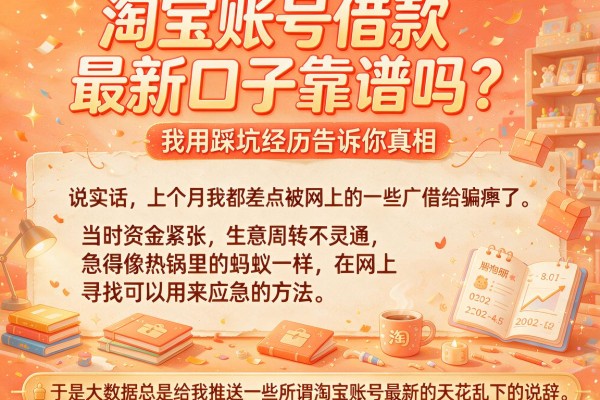 淘宝账号借款最新口子靠谱吗？我用踩坑经历告诉你真相