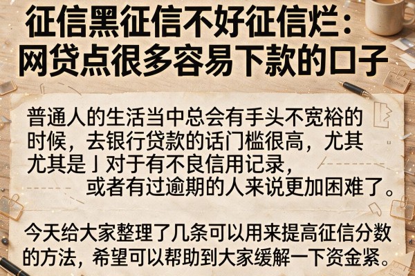 征信黑征信不好征信烂网贷点很多容易下款的口子整理
