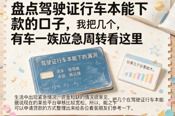 盘点驾驶证行车本能下款的口子，有车一族应急周转看这里