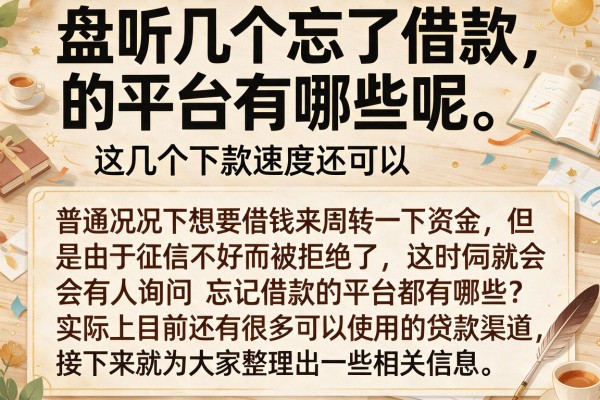 盘点几个忘了借款的平台有哪些呢，这几个下款速度还可以