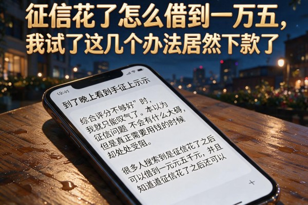 征信花了怎么借到一万五，我试了这几个办法居然下款了