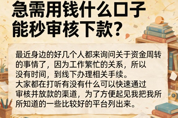 急需用钱什么口子能秒审核下款？整理几个实测有额度的